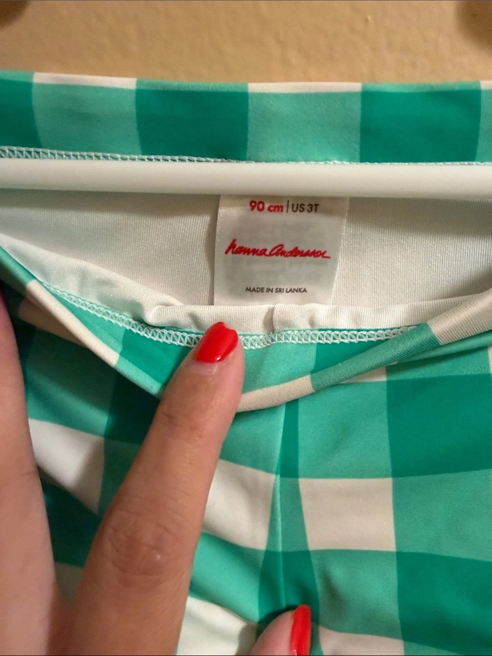 Hanna Andersson Teal and White Checker Bike Shorts
